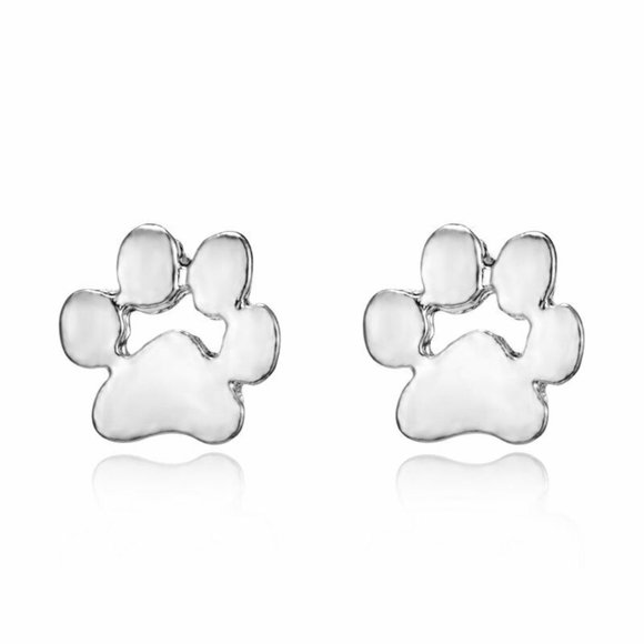 NWOT Silver Paw Prints Studs. - Picture 6 of 6